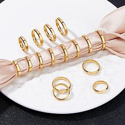 16 Stück 8 Stile Edelstahl schlichter Bandring für Unisex&nbsp;RJEW-DC0001-19G