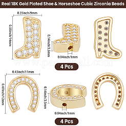 8 Stück 2 Stile Messing Micro Pave Zirkonia Perlen&nbsp;KK-BBC0024-70