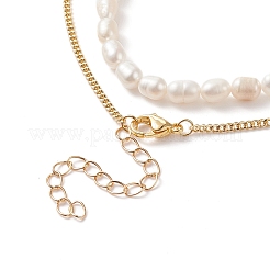 Insieme della collana in rilievo della perla naturale di stile 2pcs 2&nbsp;NJEW-JN04003