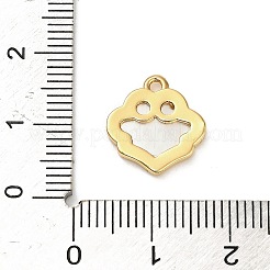 Messing Pavé natürliche weiße Muschel Blumen Charms&nbsp;LS-KK-P301-01C-G