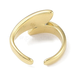 Blatt 304 Edelstahl Strass Manschettenring für Frauen&nbsp;RJEW-C099-03G-01