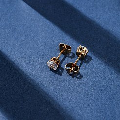 Orecchini a bottone in acciaio inossidabile 304 con micro pavé di zirconi cubici trasparenti&nbsp;EJEW-P299-01C-G
