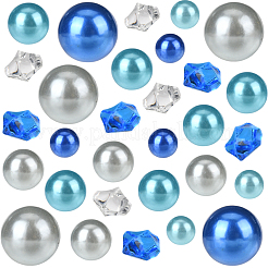 160 pz 8 colori plastica ABS imitazione perle rotonde e pepite perline&nbsp;KY-SP0001-60