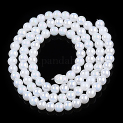 Chapelets de perles en verre d'imitation jade électrolytique&nbsp;LS-GLAA-T032-J10mm-AB01