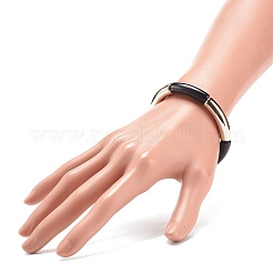 Bracciale elasticizzato con perline in tubo curvo acrilico per donna&nbsp;BJEW-JB08439-02