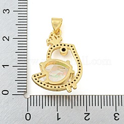 Ciondoli in ottone con placcatura a cremagliera con micro pavé di zirconi chiari&nbsp;ZIRC-L100-156G