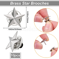 10 spilla a forma di stella in ottone&nbsp;JEWB-BBC0001-06P
