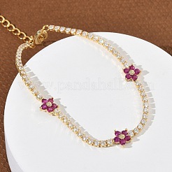 Bracciali tennis da donna in ottone con micro pavé di zirconi cubici&nbsp;KK-D112-03G