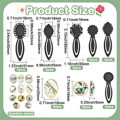 DIY ovale und flache runde Lesezeichen-Sets mit Blumenmotiv&nbsp;DIY-SC0032-06