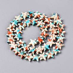 Chapelets de perles en turquoise synthétique peinte par pulvérisation&nbsp;LS-UNKW-T001-11I