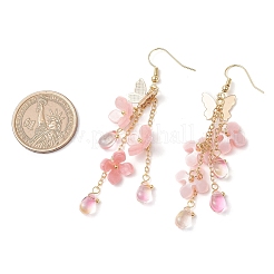 Orecchini pendenti di fiori in ottone&nbsp;EJEW-TA00643-02