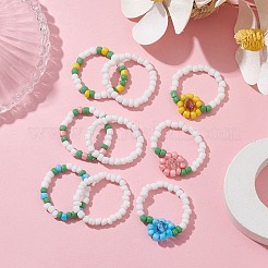 3 Stück Stretch-Ringe aus Glassamenperlen im 3-Stil&nbsp;RJEW-JR00658