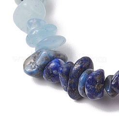 Chakra quartz rose naturel & cristal de quartz & jaspe rouge & aventurine verte & lapis lazuli & améthyste bracelets extensibles en perles&nbsp;BJEW-JB10777-02
