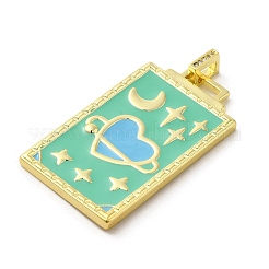 Colgante de latón con micro pavé de circonita cúbica y esmalte&nbsp;KK-H458-02G-K01