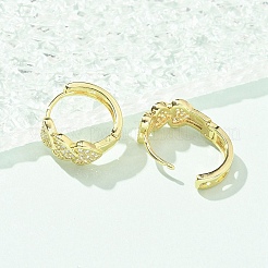 Messing Micro Pave klare Zirkonia Creolen&nbsp;EJEW-C122-03G