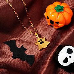 Collane con ciondolo smaltato in acciaio inossidabile 304 di Halloween&nbsp;PA5568