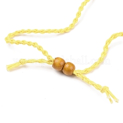 Fabrication de collier de pochette en macramé avec cordon ciré tressé réglable&nbsp;NJEW-I243-A05