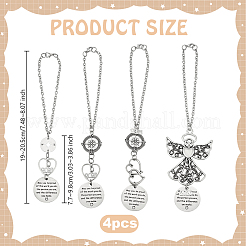 4 pz di decorazioni pendenti in lega tonde e piatte&nbsp;HJEW-OC00287