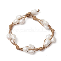Natürliche Süßwasser-Zuchtperlen-Armbänder mit großem Loch&nbsp;BJEW-TA00635