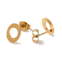 Pendientes de botón de acero inoxidable 304 con revestimiento al vacío de PVD&nbsp;EJEW-Z040-06G