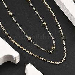 Collares de latón de doble capa&nbsp;NJEW-D302-54G