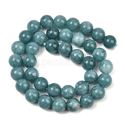 Naturels teints en blanc perles de jade brins&nbsp;GG-CBAEB22-B01-10mm-04