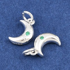 925 breloque en argent sterling pavée de zirconiums cubiques verts&nbsp;STER-A049-08E-S