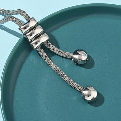 Rechteckige Lasso-Halsketten aus 304 Edelstahl&nbsp;NJEW-D333-02P