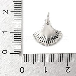 Messing Pavé naturweiß Muschel Fächer Charms mit Biegeringen&nbsp;KK-S522-17P