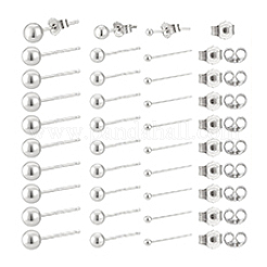 30 Paar 3 Stile 925 Sterling Silber Ohrstecker für Frauen&nbsp;EJEW-PH0002-09