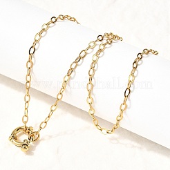 Collane a catena in acciaio inossidabile 304 con chiusura ad anello a molla per donna&nbsp;NJEW-Z091-15G