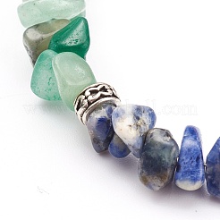 Cavigliere con perline di pietre preziose naturali con chip chakra&nbsp;AJEW-AN00388