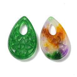 Pendentifs gravés teints en jade blanc naturel&nbsp;G-Q009-03