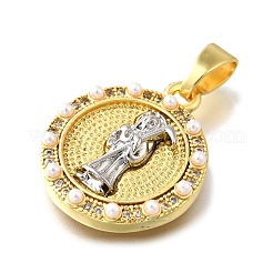Pendentifs avec zircon cubiques à micro-pavés en laiton&nbsp;KK-Z102-07G-02