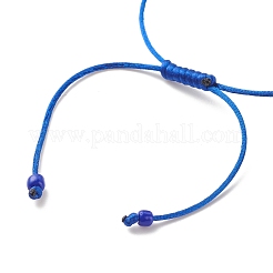 2 flache runde Armbänder aus geflochtenen Acrylperlen mit Herz und Glassamen&nbsp;BJEW-JB08034-05