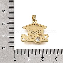 Latón micro pavimenta claro colgantes de circonio cúbico&nbsp;KK-CBAA632-30G