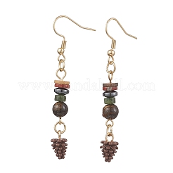 Boucles d'oreilles pendantes en forme de pomme de pin en alliage émaillé&nbsp;EJEW-JE06630
