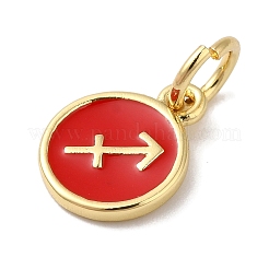 Encantos de esmalte de latón chapado en oro real de 18k&nbsp;KK-L216-001G-C03