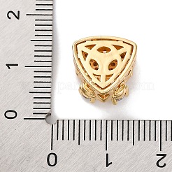 Perles de placage en laiton avec zircone cubique de micro pave&nbsp;KK-Z082-13G