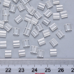 Perles de rocaille en verre transparent à 2 trou fgb&nbsp;X-SEED-S031-L-001