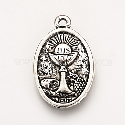 Pendente in lega stile tibetano&nbsp;TIBE-Q078-06AS-RS