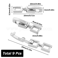 9 fermoir déployant en laiton&nbsp;KK-SC0004-06P