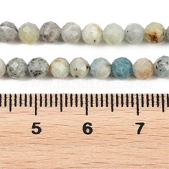 Natürlicher blauer Azurit in Calcitperlensträngen&nbsp;G-P618-4mm-01