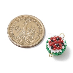 Glasperlen 3d Wassermelonen Verbinder Charms&nbsp;PALLOY-MZ00566