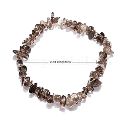 Chips de cuarzo ahumado estiran las pulseras&nbsp;BJEW-JB01308-05