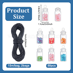 DIY-Sets zur Herstellung von Halsketten aus gewachster Polyesterschnur und Wunschflaschenanhängern aus Glas&nbsp;DIY-UN0007-82