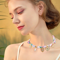 Collares de bufanda de poliéster con estampado de flores para mujer&nbsp;NJEW-HS00027