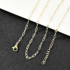 Collane con catena a graffetta in ottone da 2.5 mm per uomo e donna&nbsp;NJEW-L012-01G