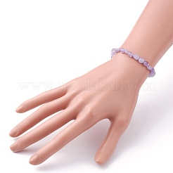 Natürliches Lavendel-Amethyst-Chip-Perlen-Stretcharmband&nbsp;BJEW-JB07115
