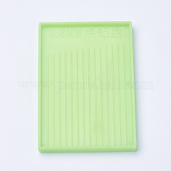 Plato de bandeja, placa de punta de taladro de rhinestone, verde amarillo, 8.9x6.2x0.7 cm